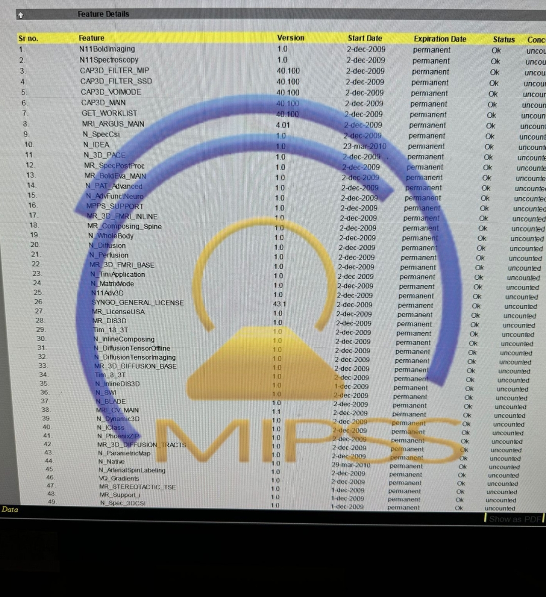 2013 SIEMENS 3T VERIO 18CH MRI
