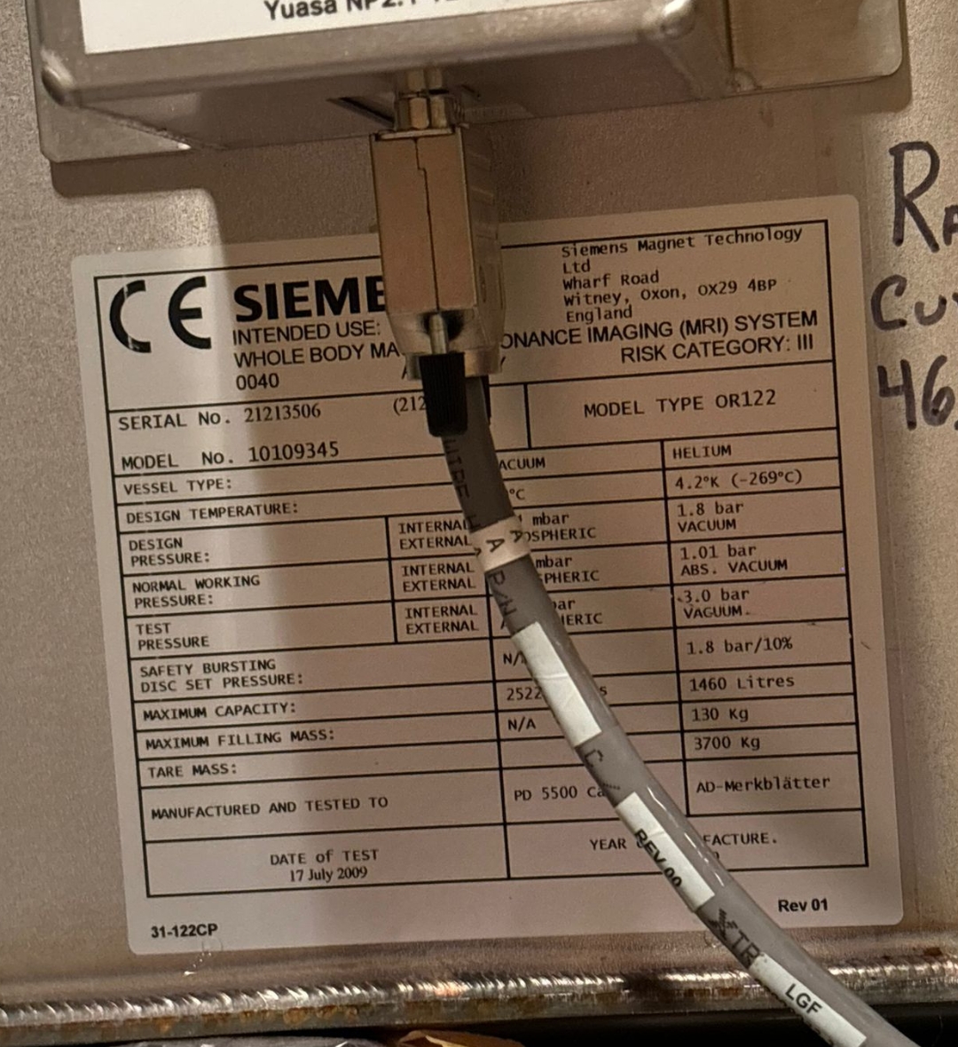  2009 Siemens Espree 18CH MRI
